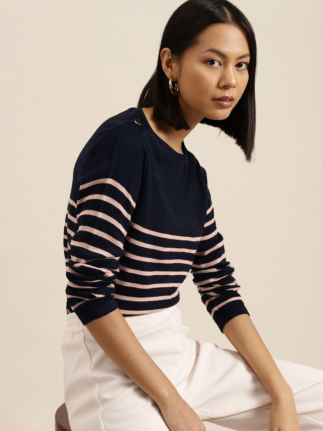 her by invictus striped acrylic winter top