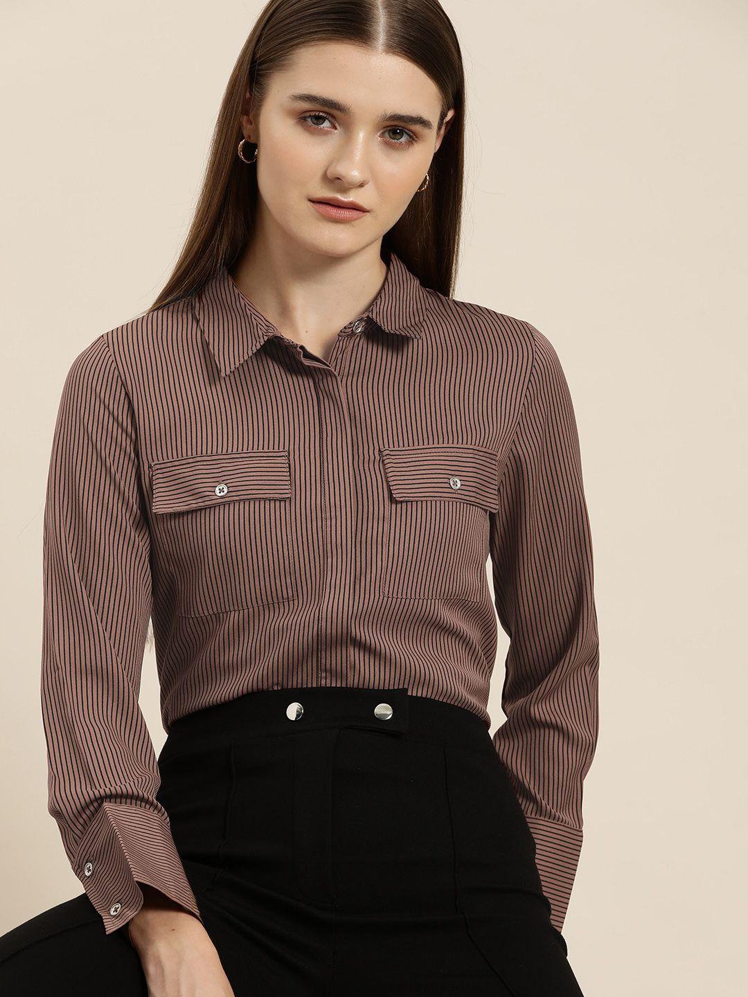 her by invictus striped casual shirt