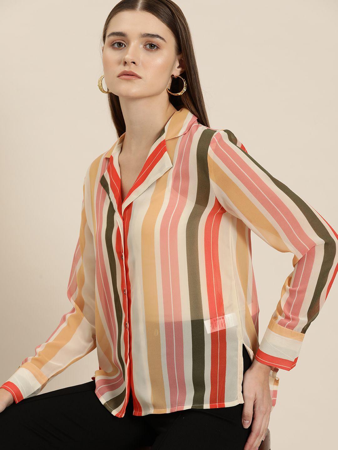her by invictus striped casual shirt