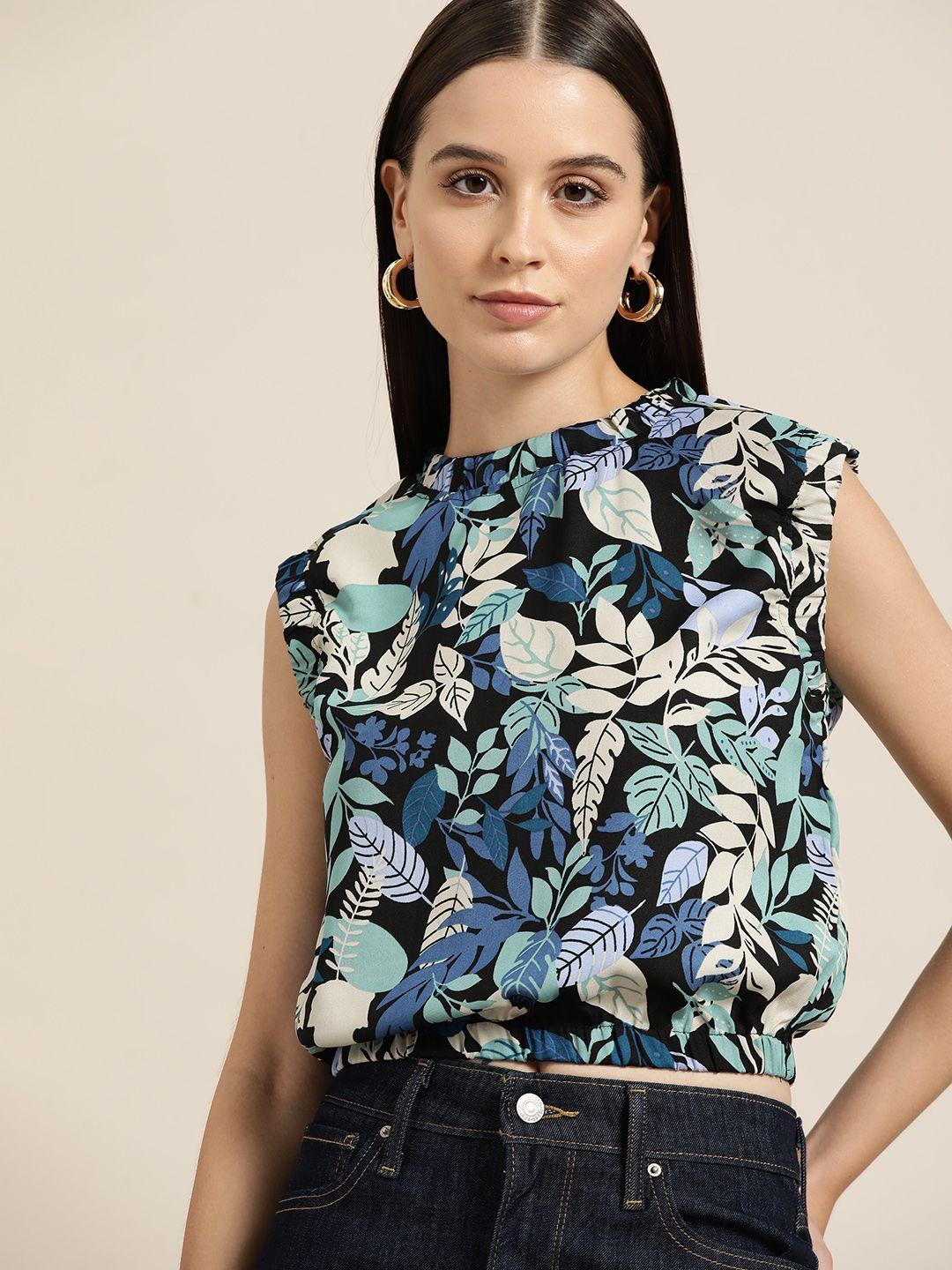 her by invictus tropical print blouson top