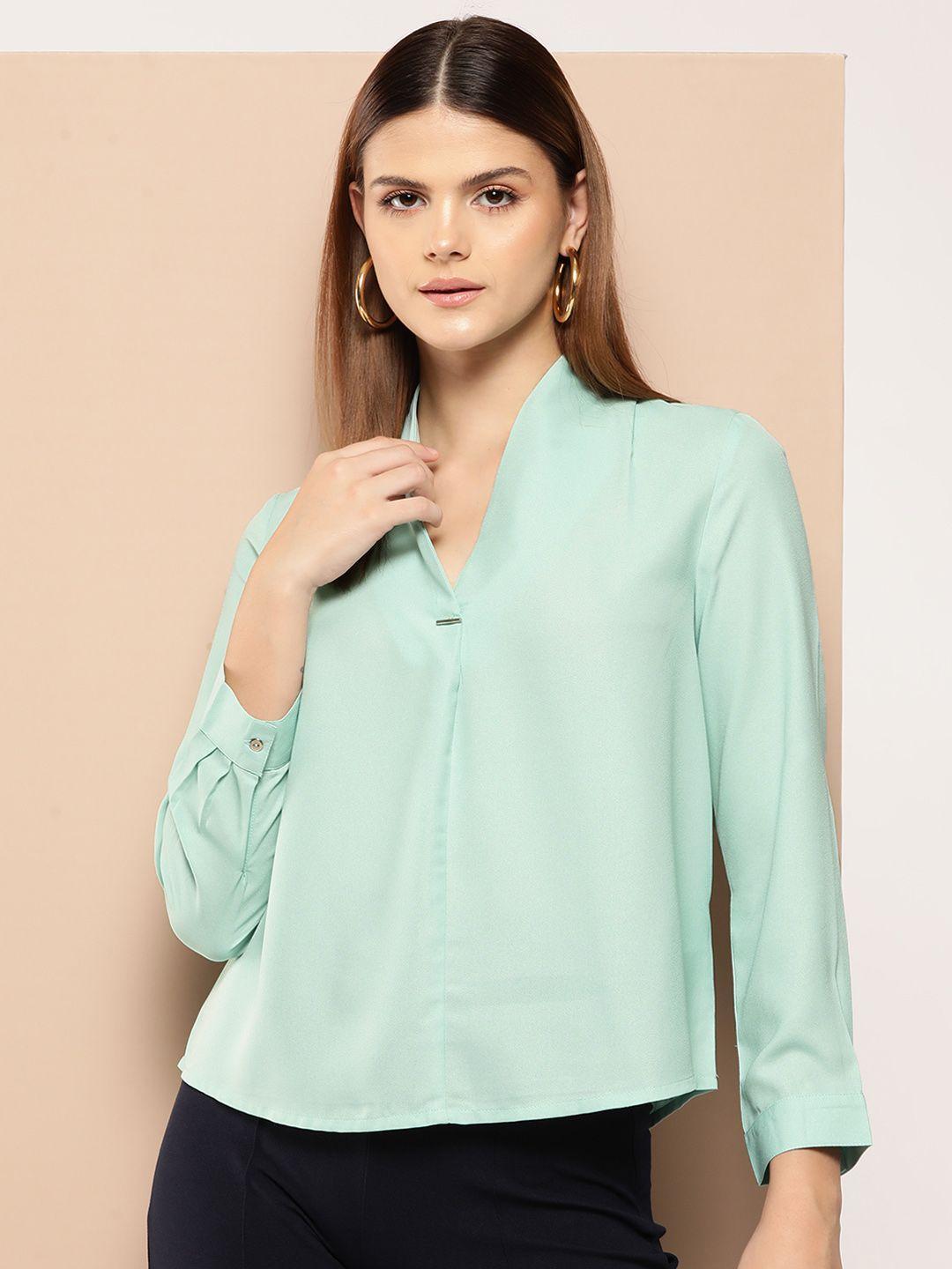 her by invictus v-neck cuffed sleeves top