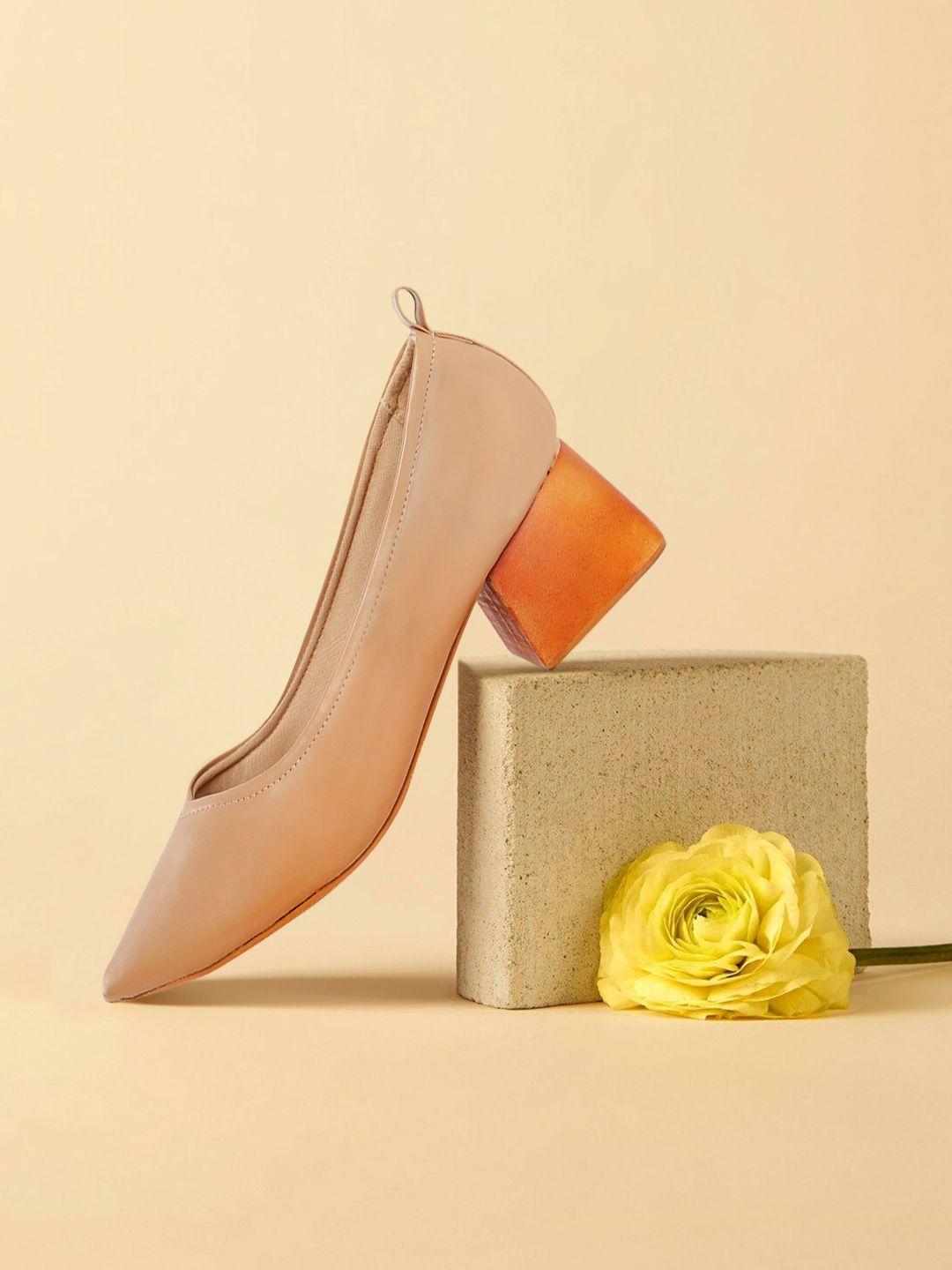 her by invictus women beige solid pumps