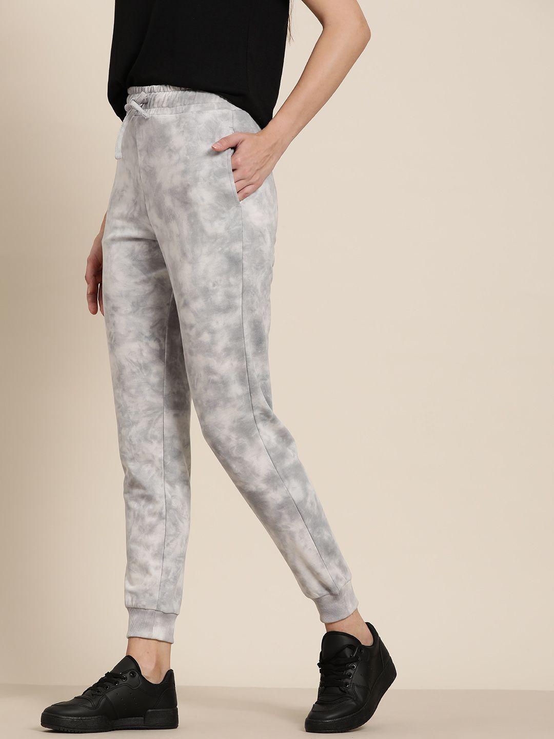 her by invictus women mid-rise tie & dye regular fit joggers