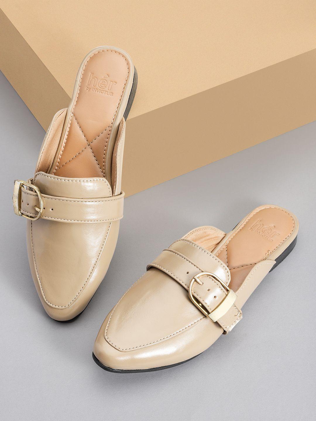 her by invictus women mules with buckle detail