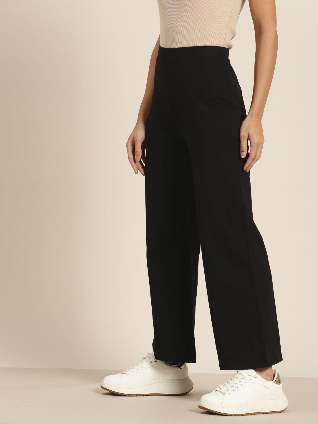 her by invictus women solid bootcut track pants