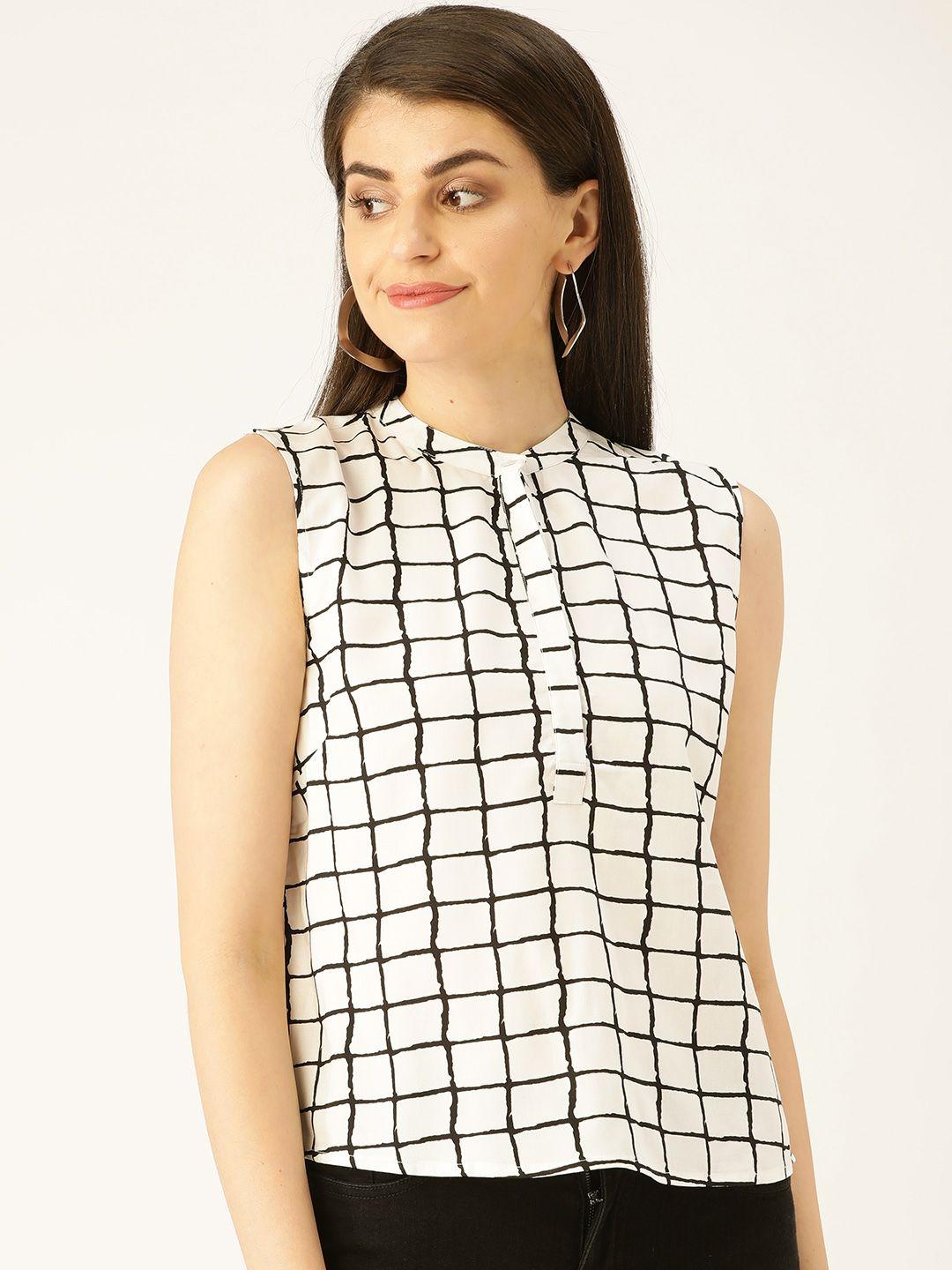 her by invictus women white & black checked top