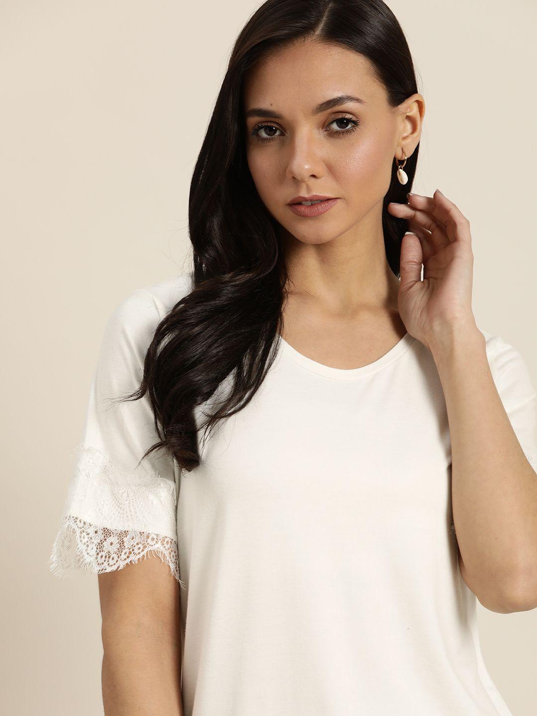 her by invictus women white solid top