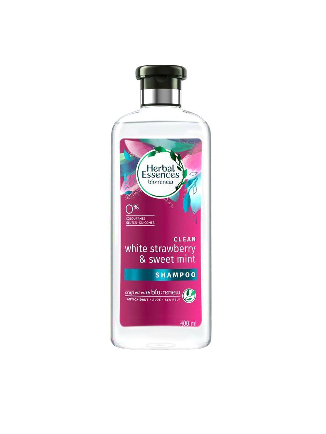 herbal essences bio renew unisex clean white strawberry & sweet mint shampoo 400 ml