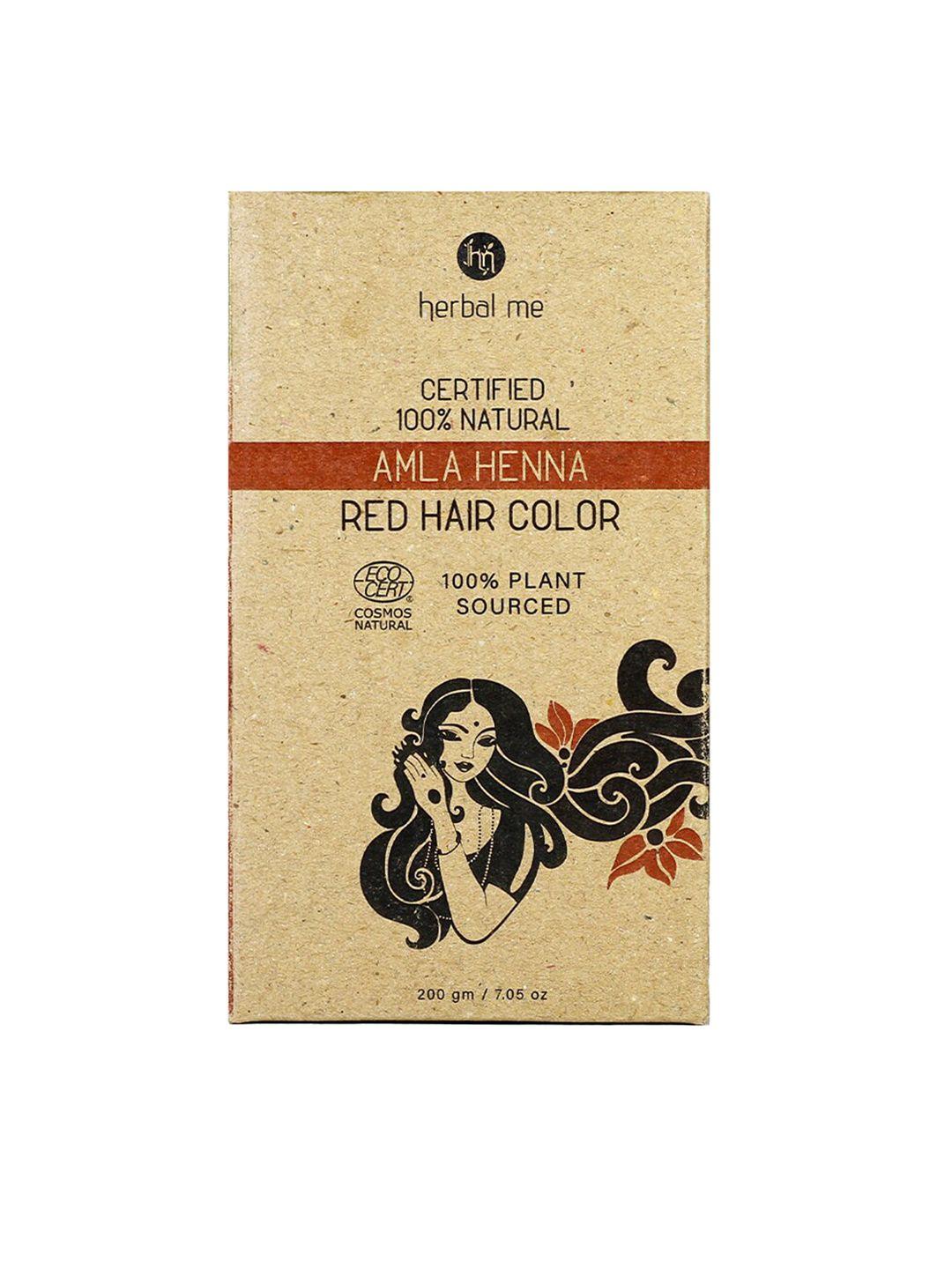 herbal me certified 100% natural amla heena hair colour 200 g - red