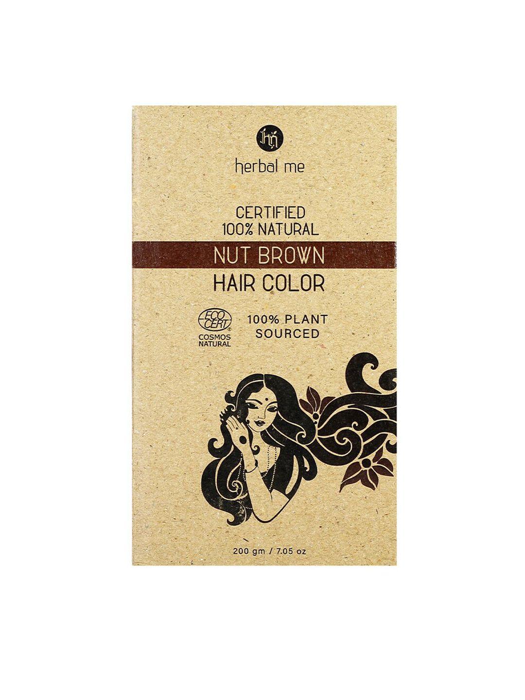 herbal me certified 100% natural hair colour 200 g - nut brown