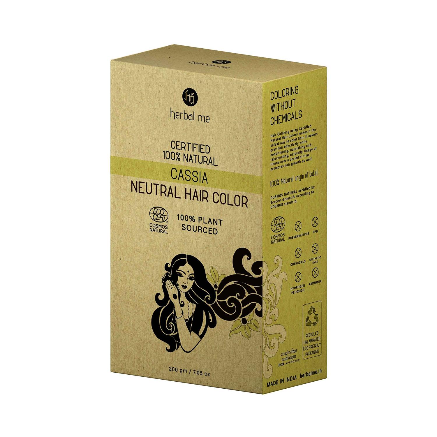 herbal me certified natural henna hair color - cassia (200g)