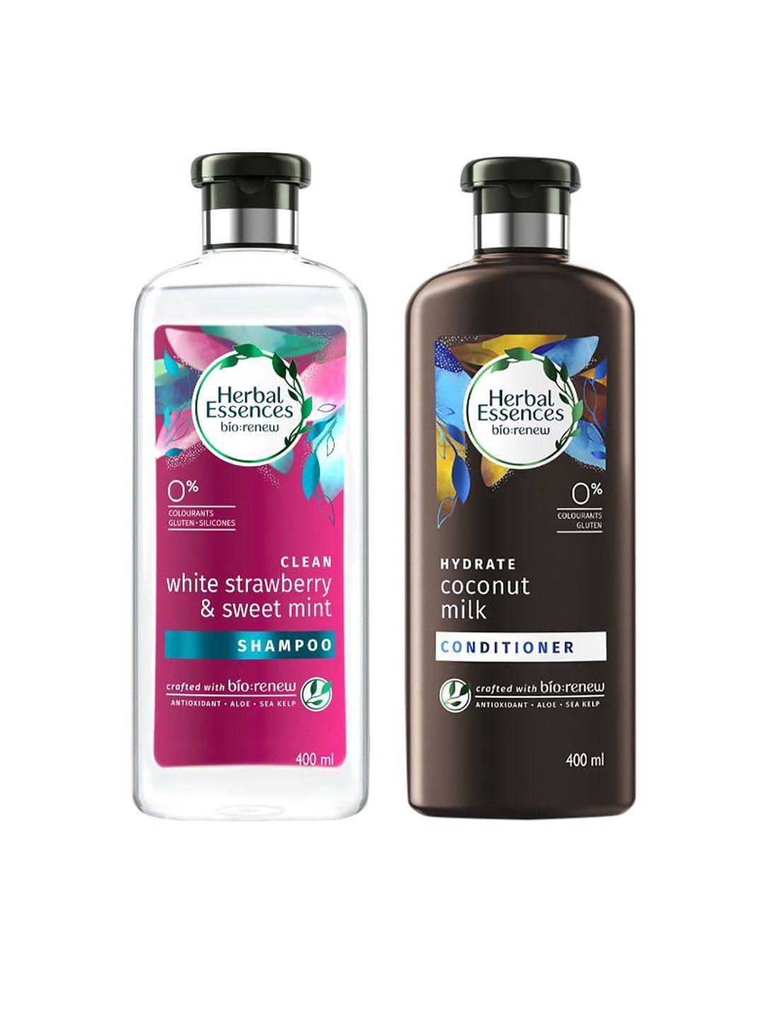 herbal essences set of strawberry & sweet mint shampoo & coconut milk conditioner