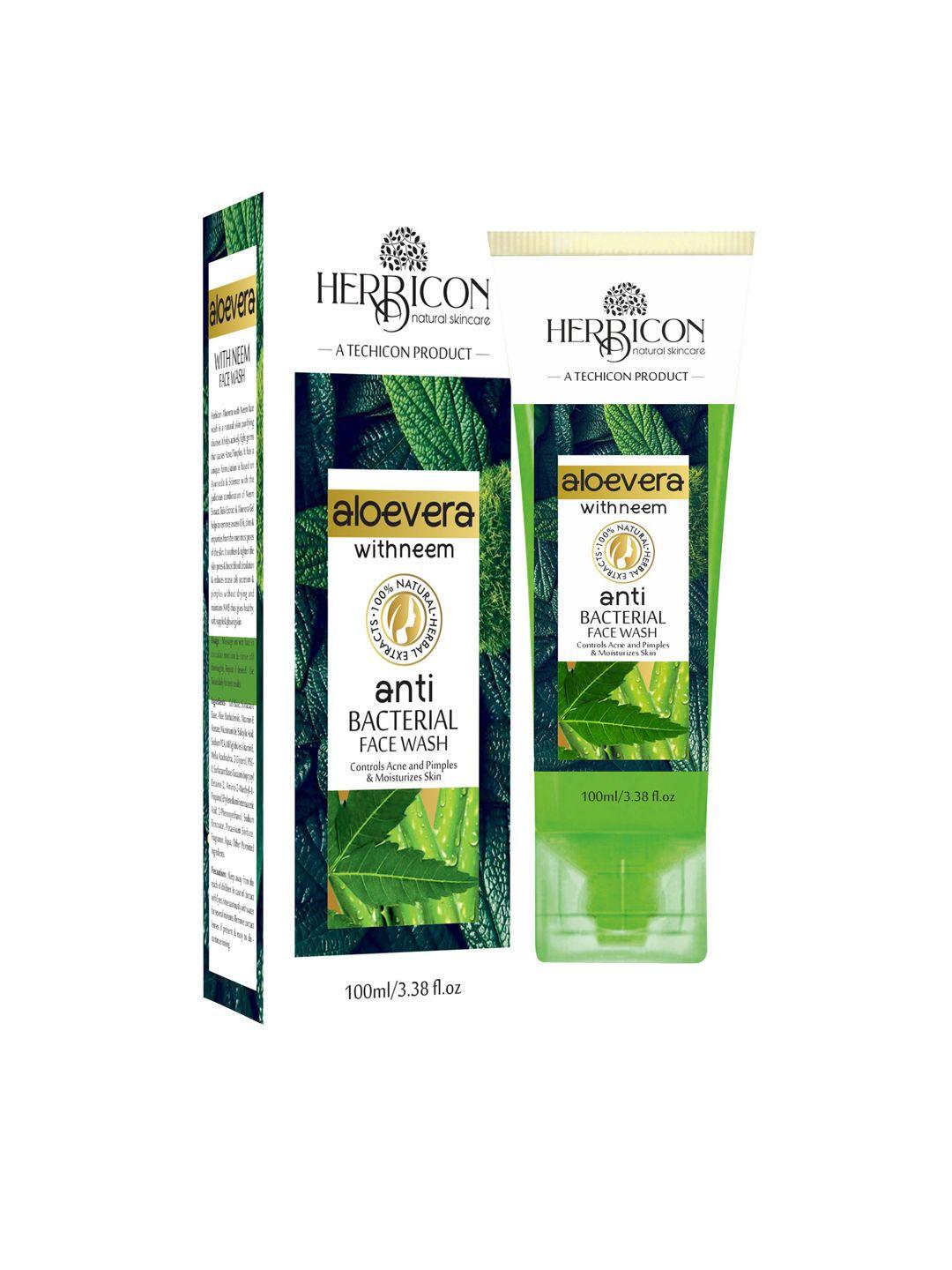 herbicon aloe vera with neem anti bacterial face wash with vitamin e granules