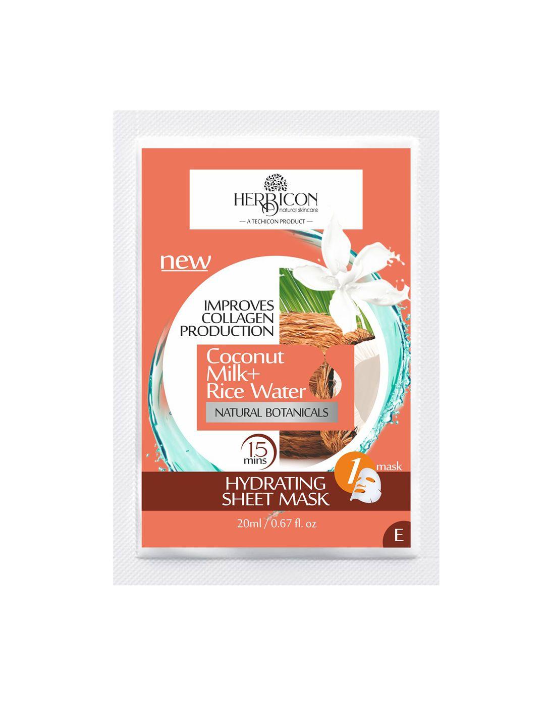 herbicon face sheet mask with rice water & coconut milk 20 ml