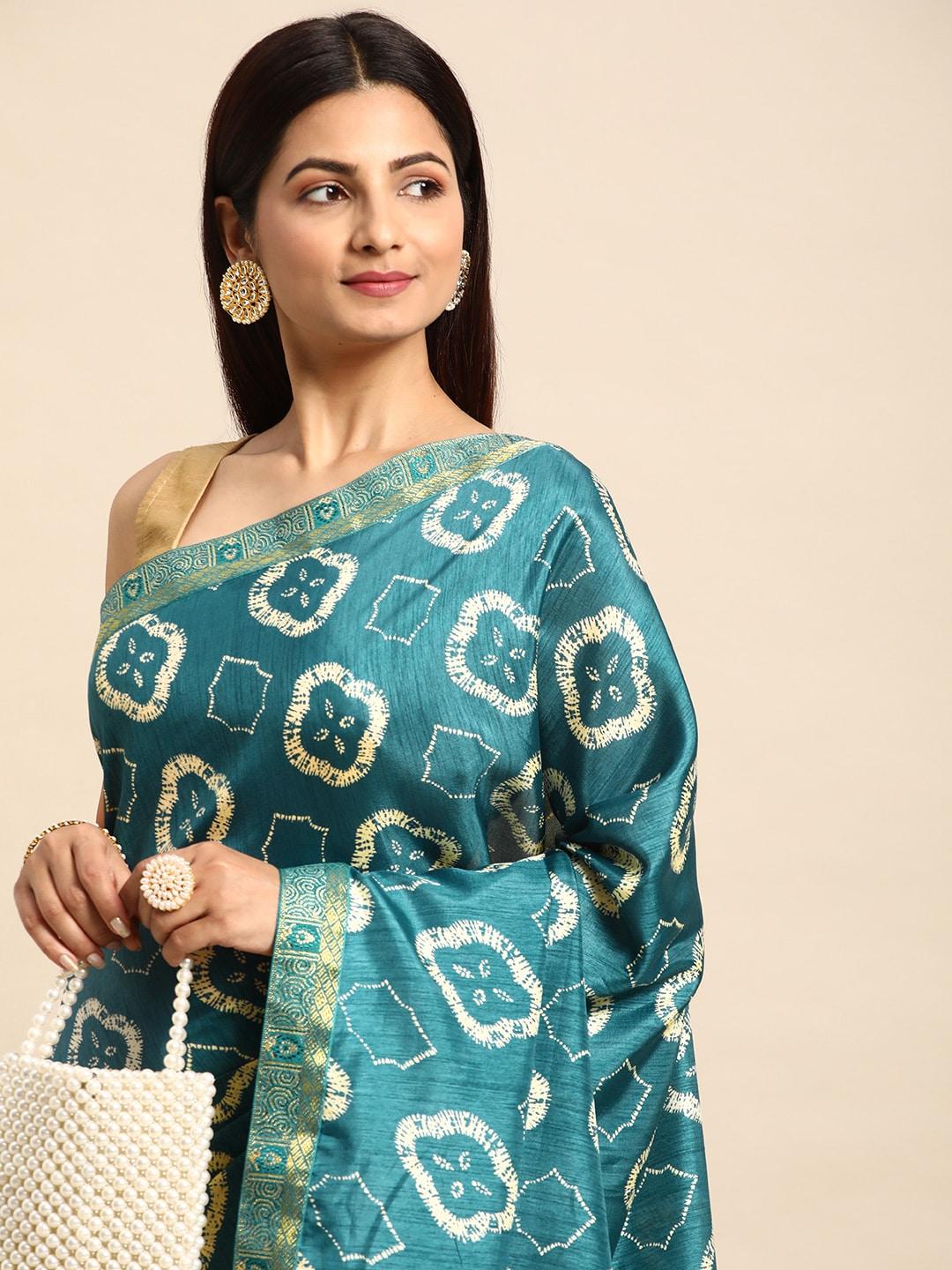 here&now abstract printed saree
