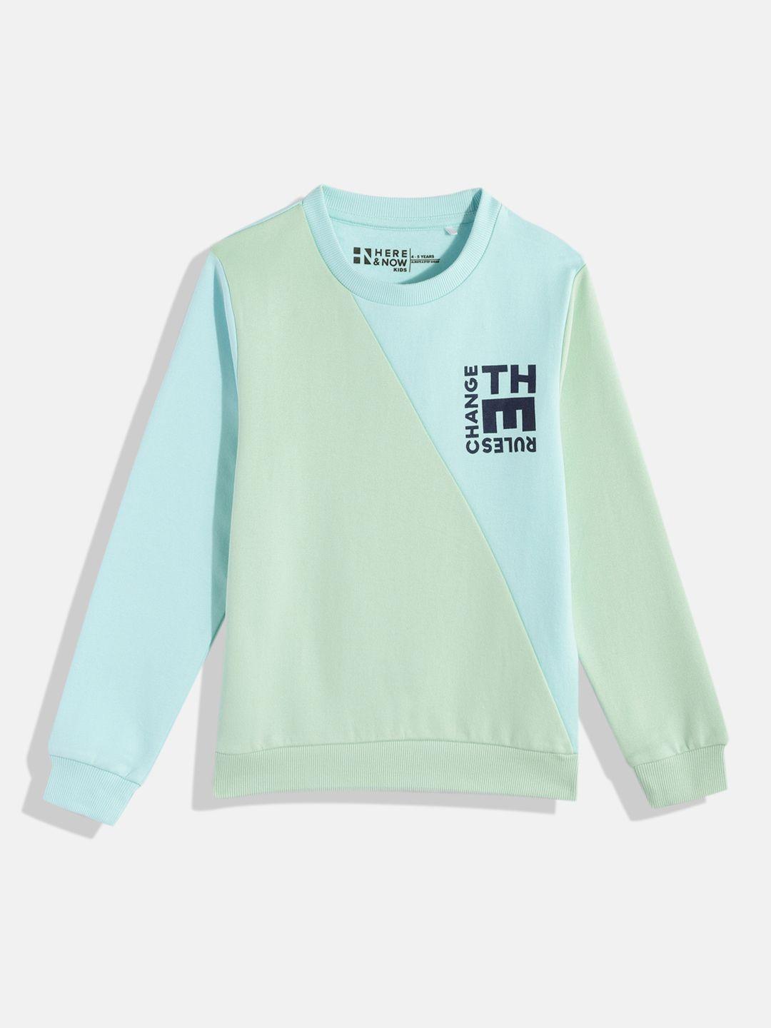 here&now boys colourblocked pure cotton sweatshirt
