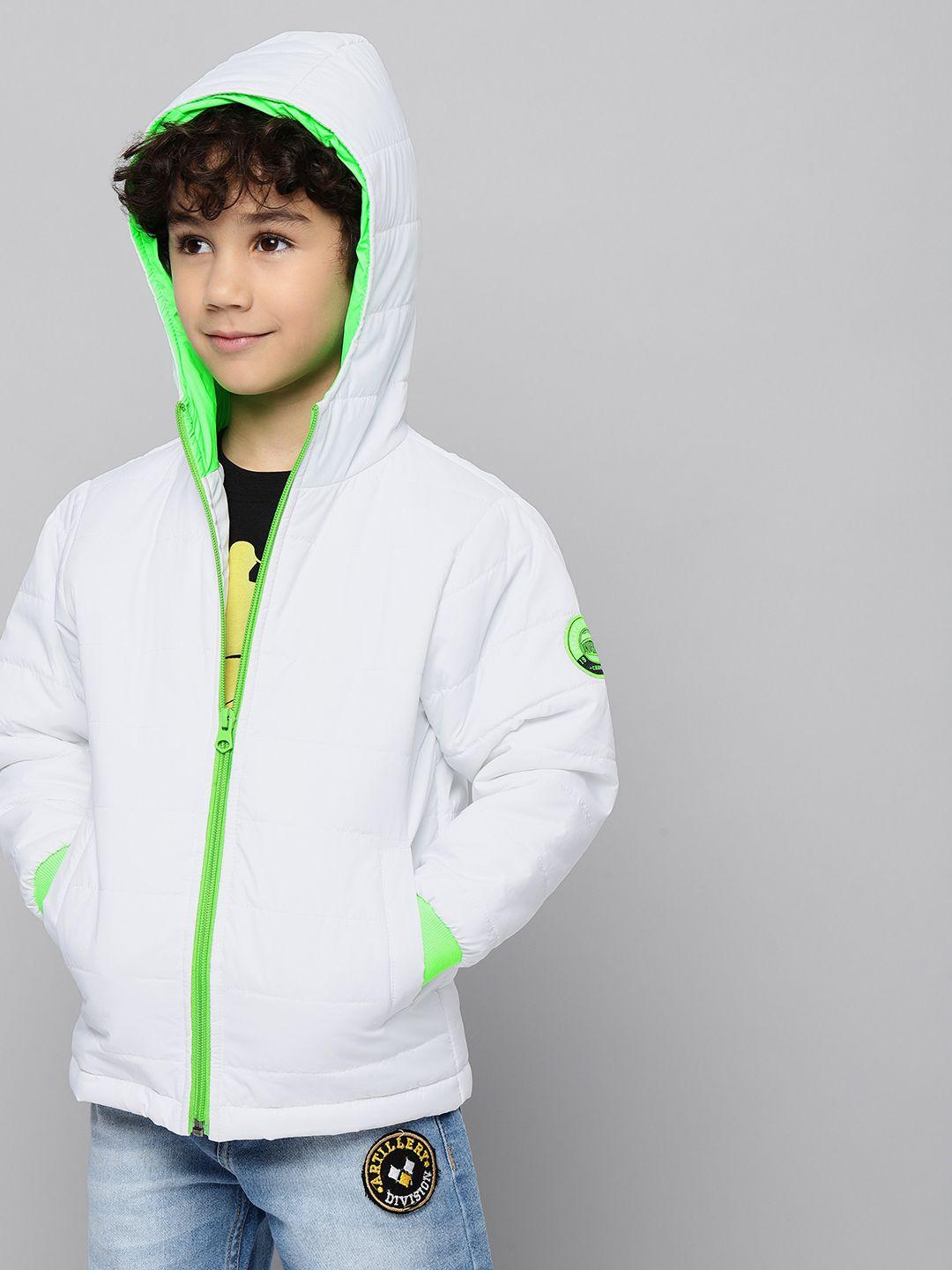 here&now boys white solid padded jacket