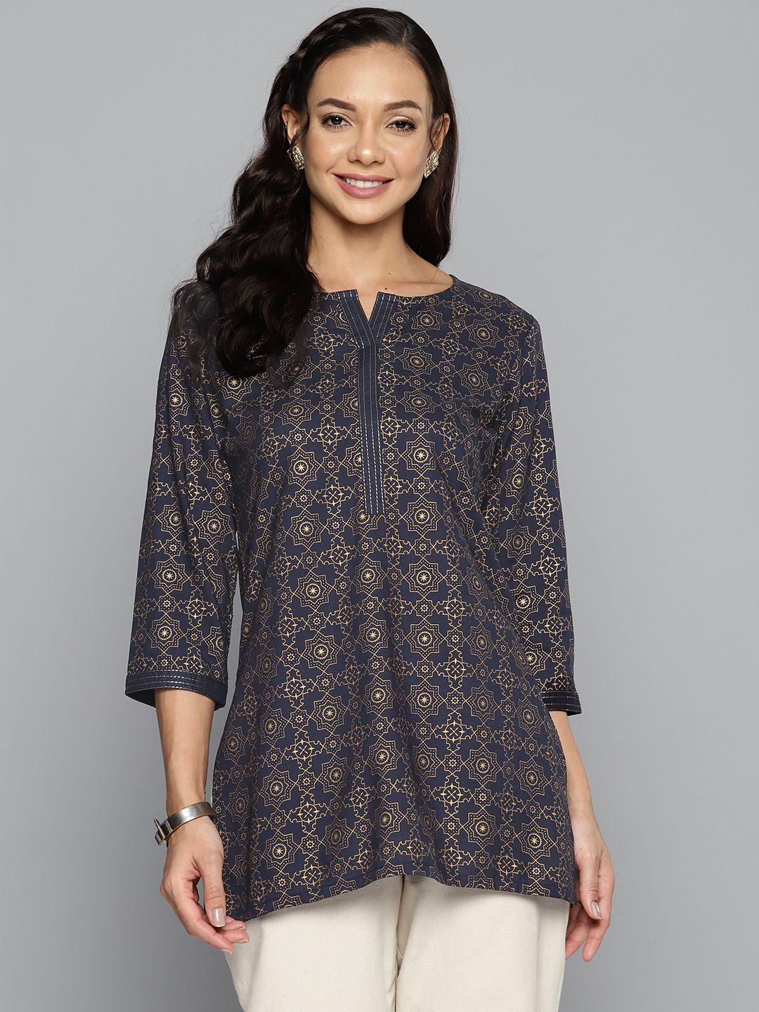 here&now ethnic motifs printed pure cotton kurti