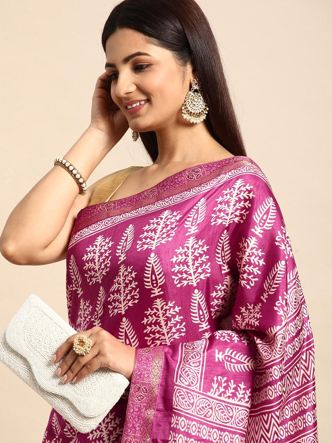 here&now ethnic motifs printed saree