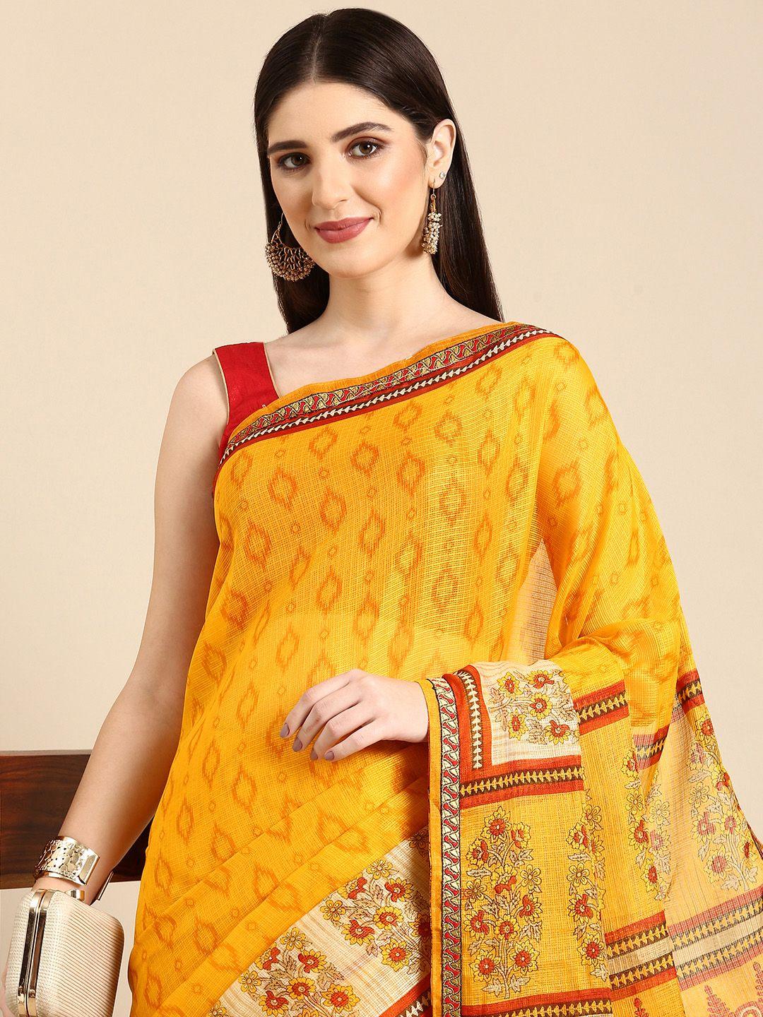 here&now ethnic motifs printed saree