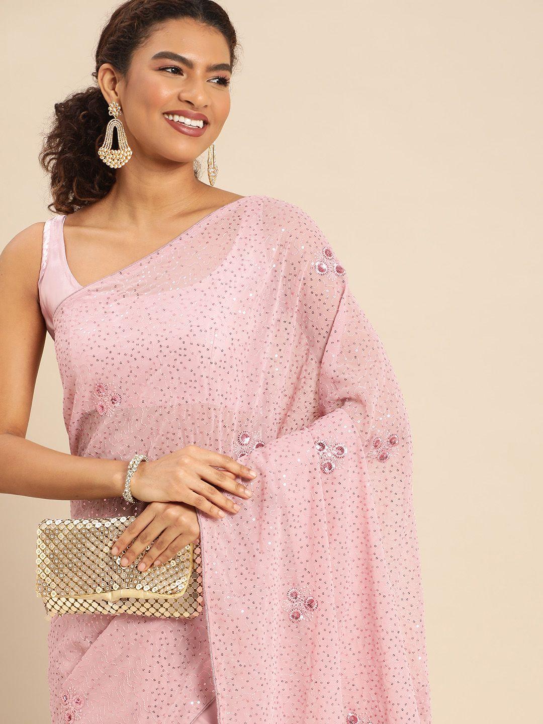 here&now ethnic motifs sequinned saree
