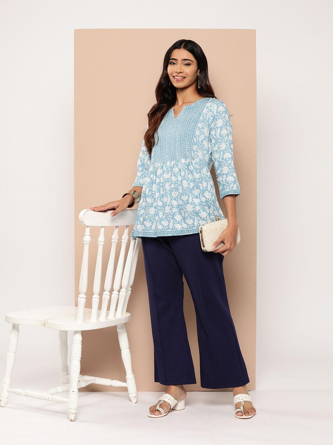 here&now floral print pleated kurti