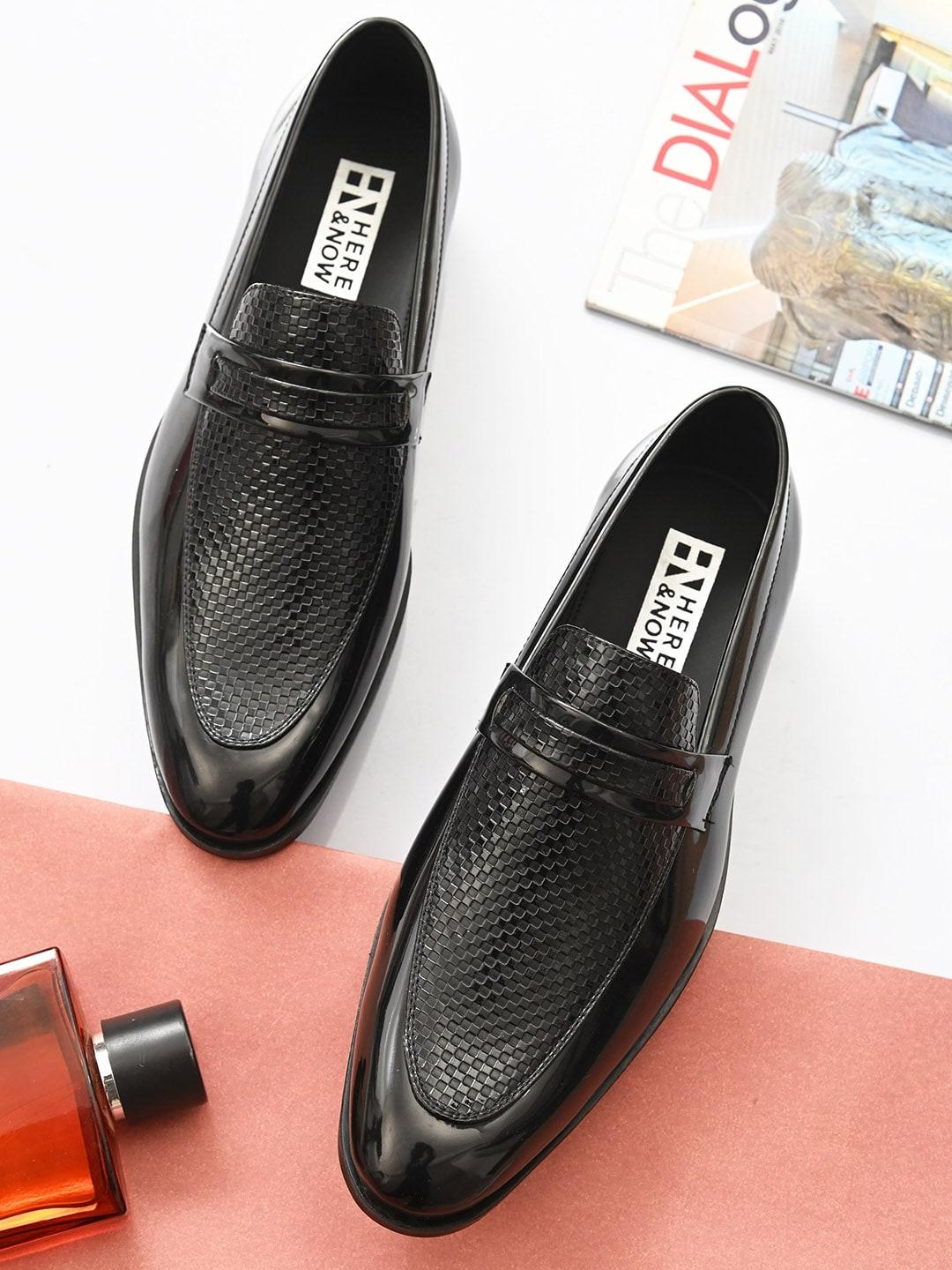 here&now men textured comfort-fit formal loafers
