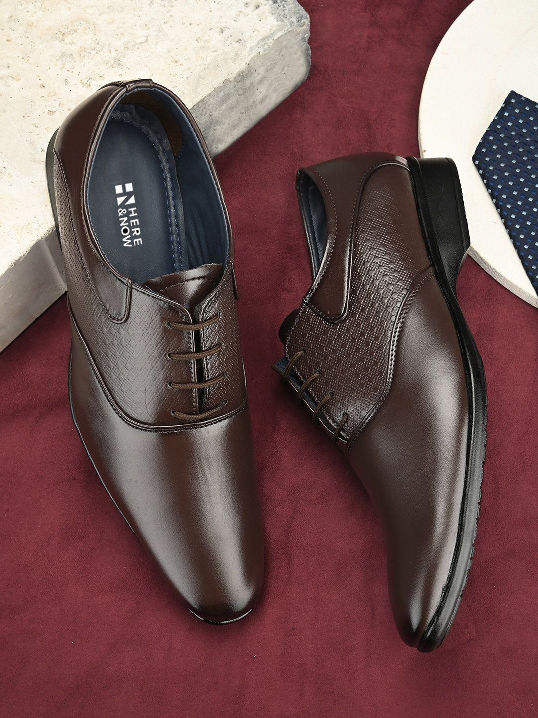 here&now men textured formal oxfords shoes