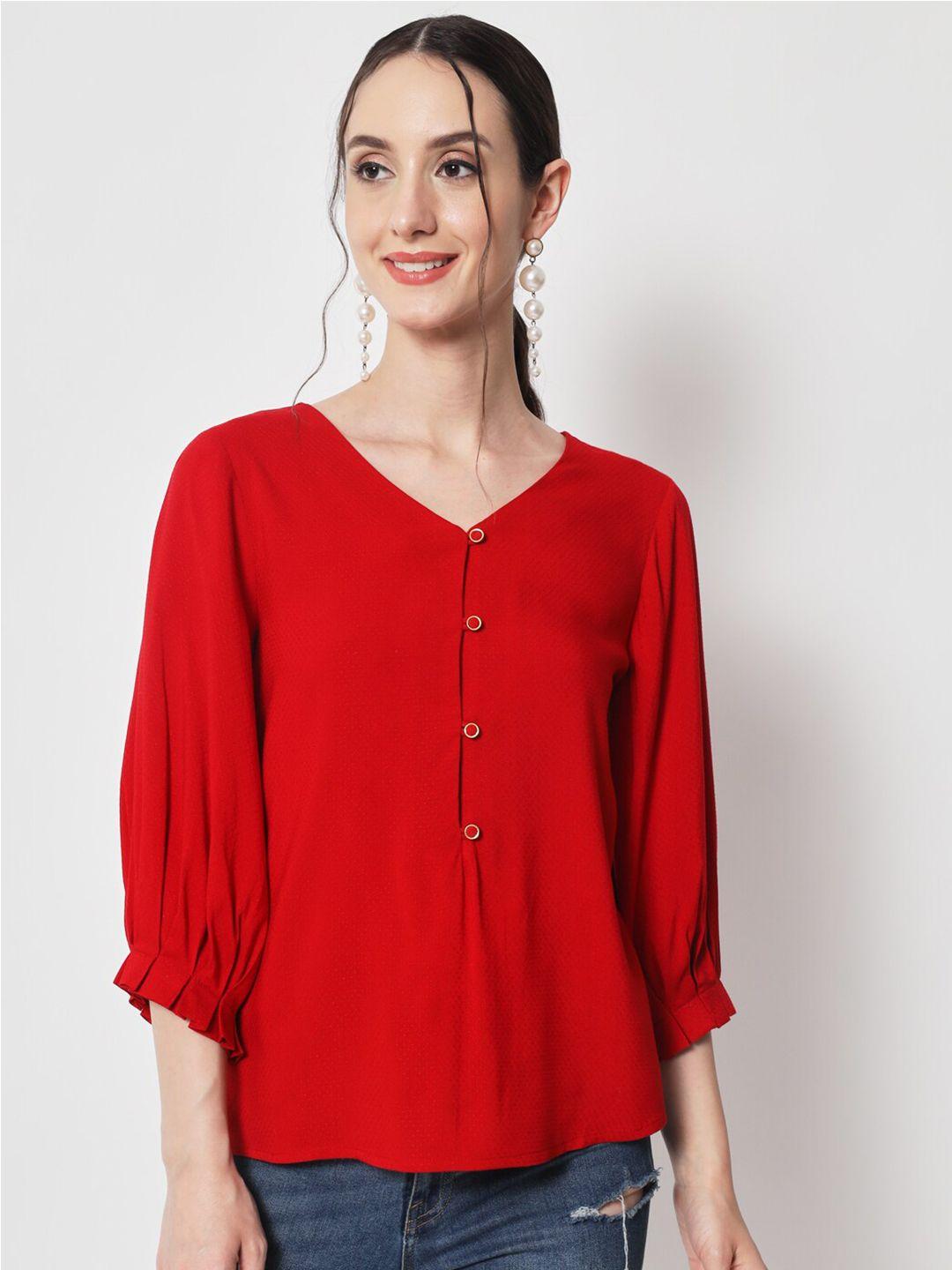 here&now red shirt style top