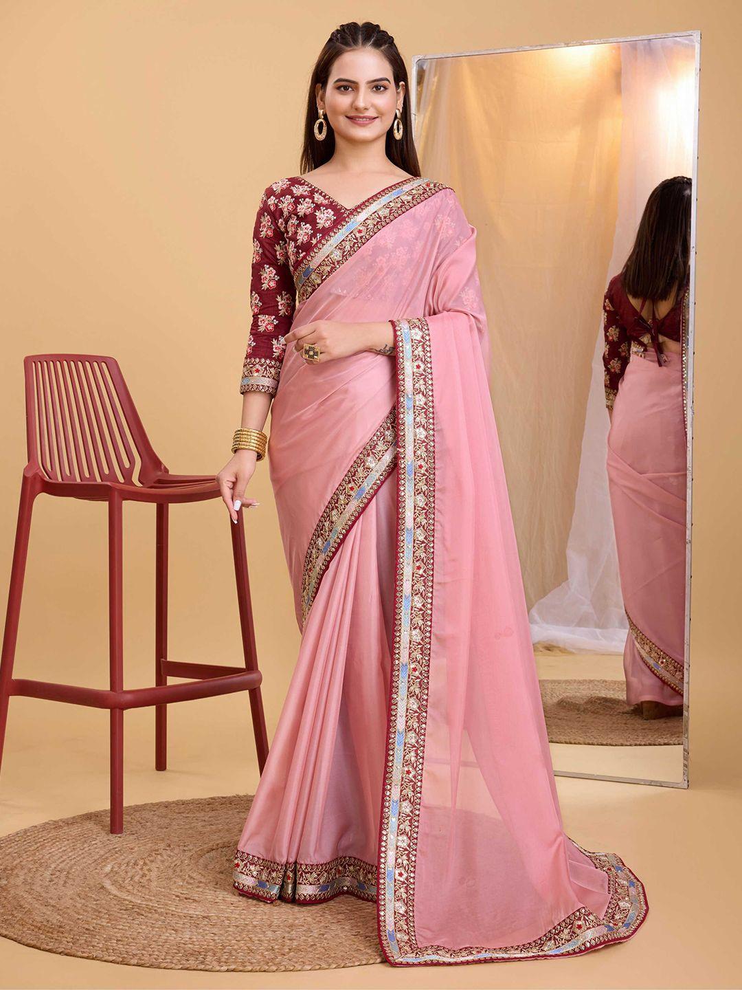 here&now sequinned organza saree
