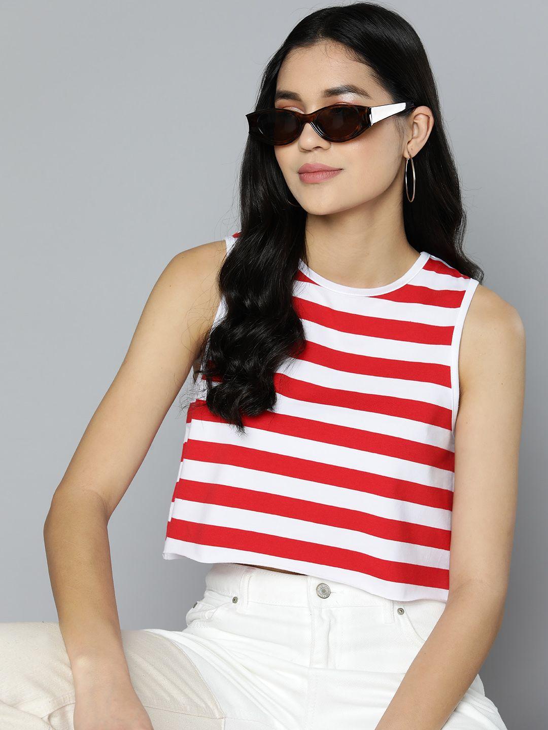 here&now striped crop top