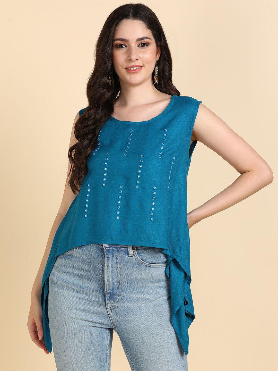 here&now teal high-low top