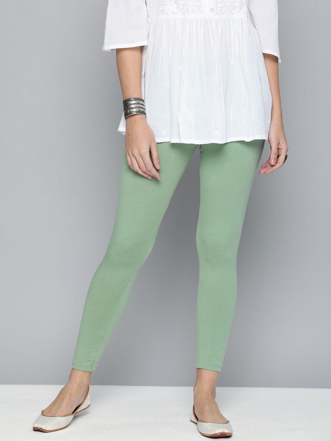 here&now women green solid leggings