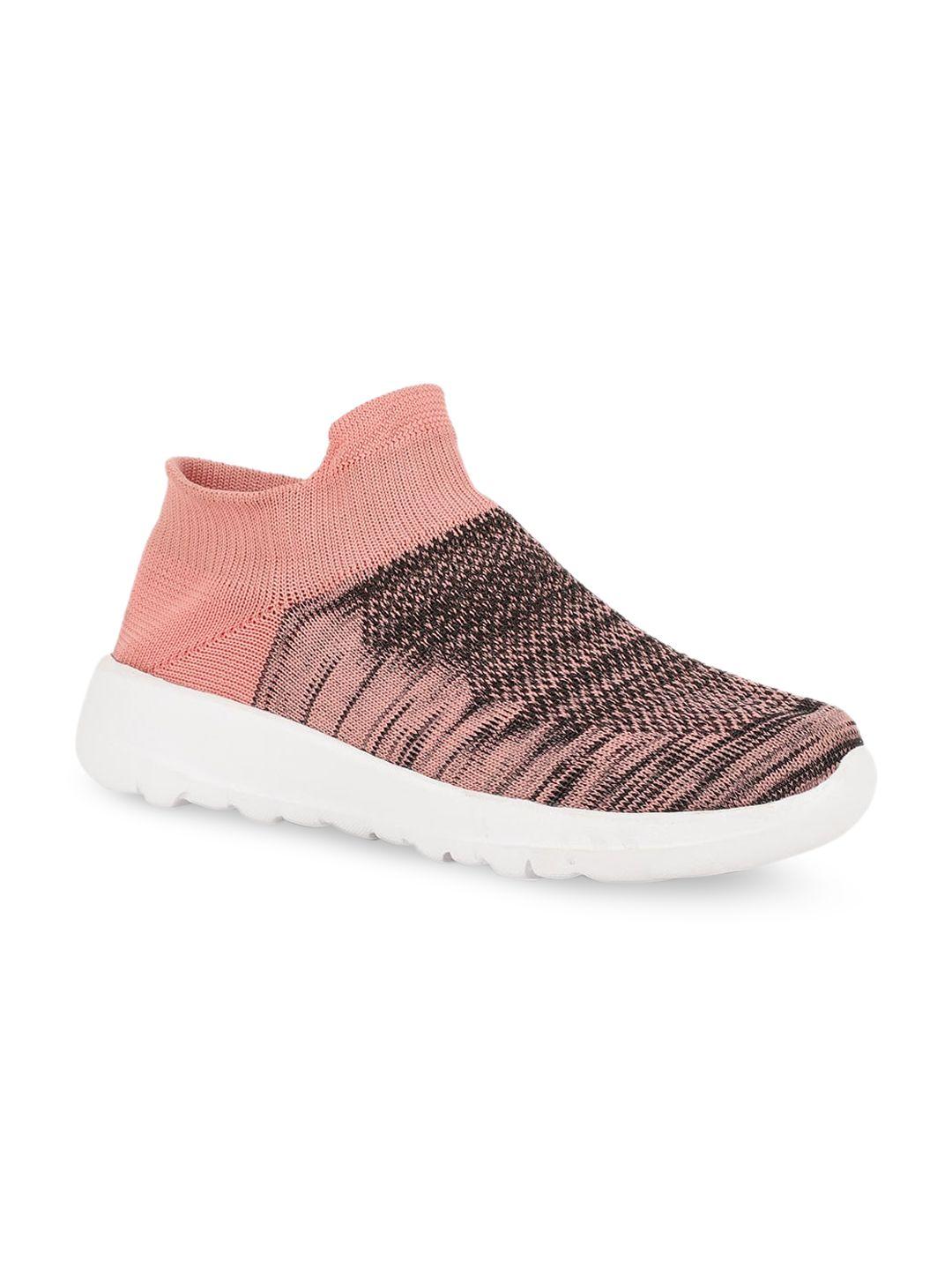 here&now women nude-coloured & black woven design slip-on sneakers