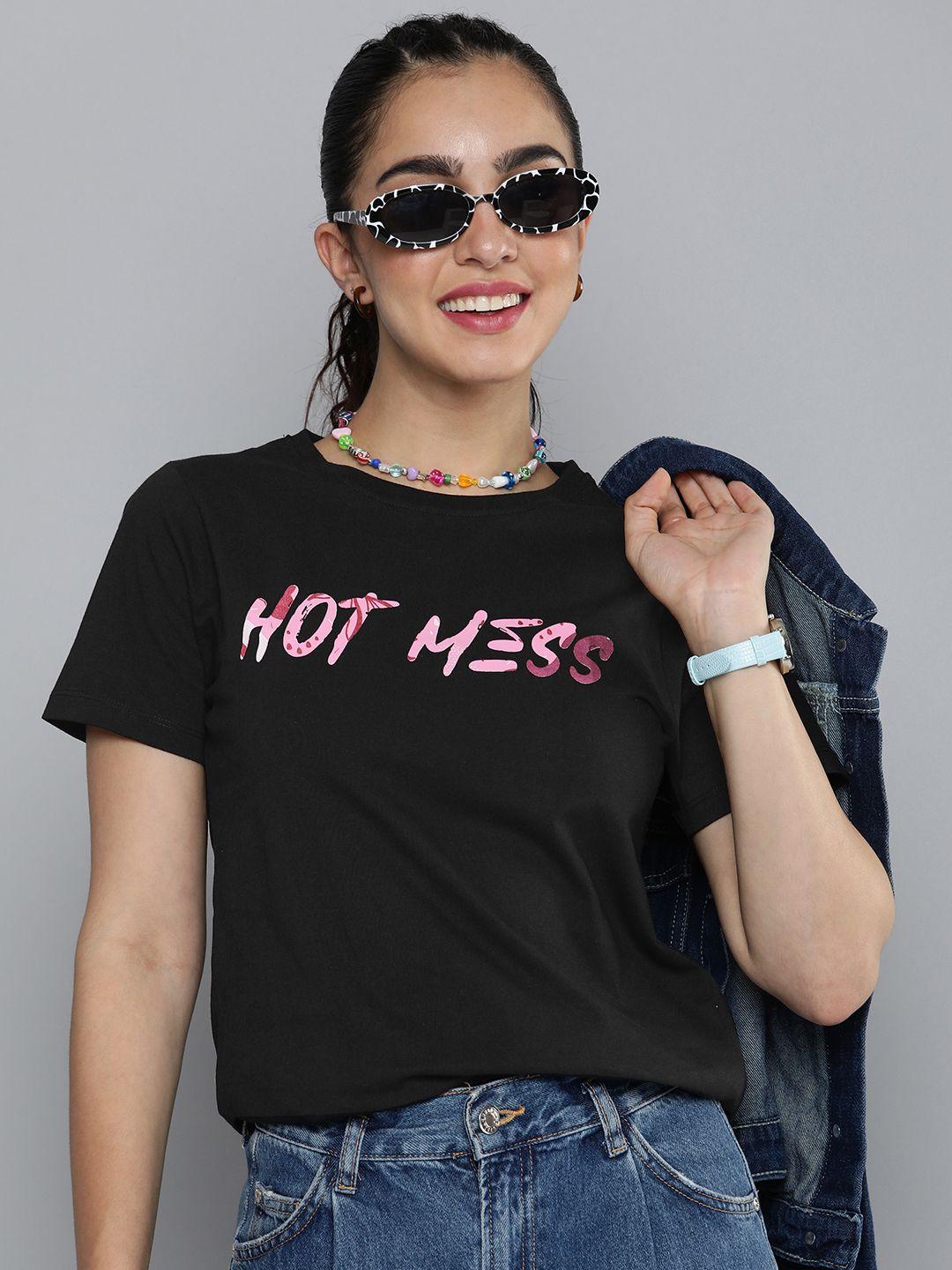 here&now women typography printed t-shirt