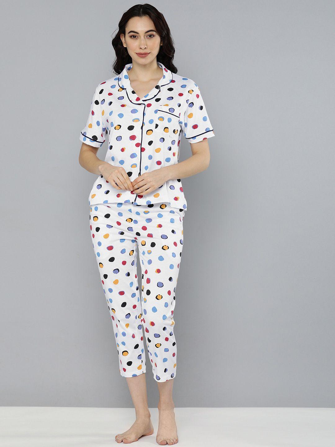 here&now-women-white-&-blue-printed-night-suit