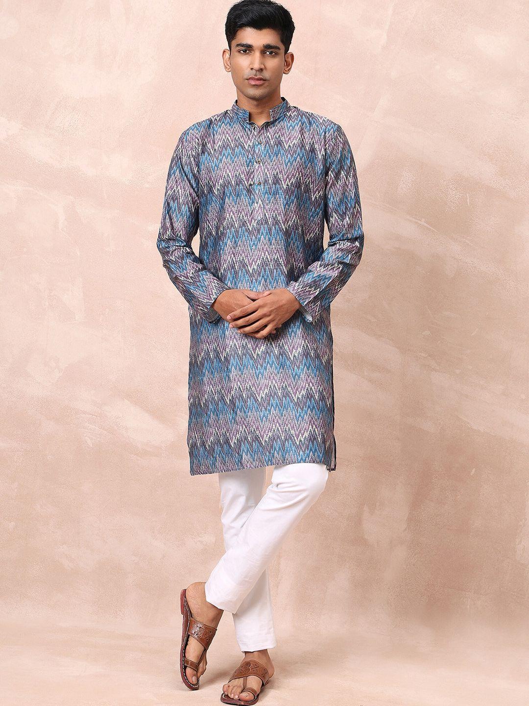 here&now abstract printed jacquard straight kurta