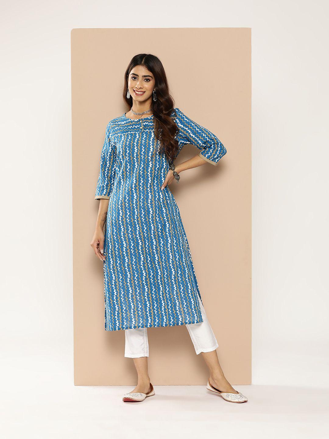 here&now abstract printed pure cotton kurta