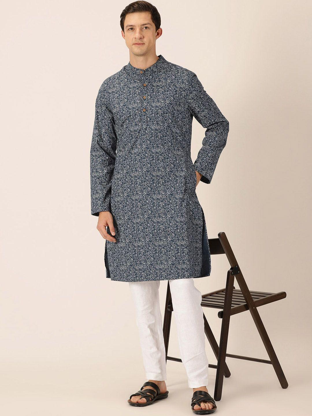 here&now abstract printed pure cotton straight kurta