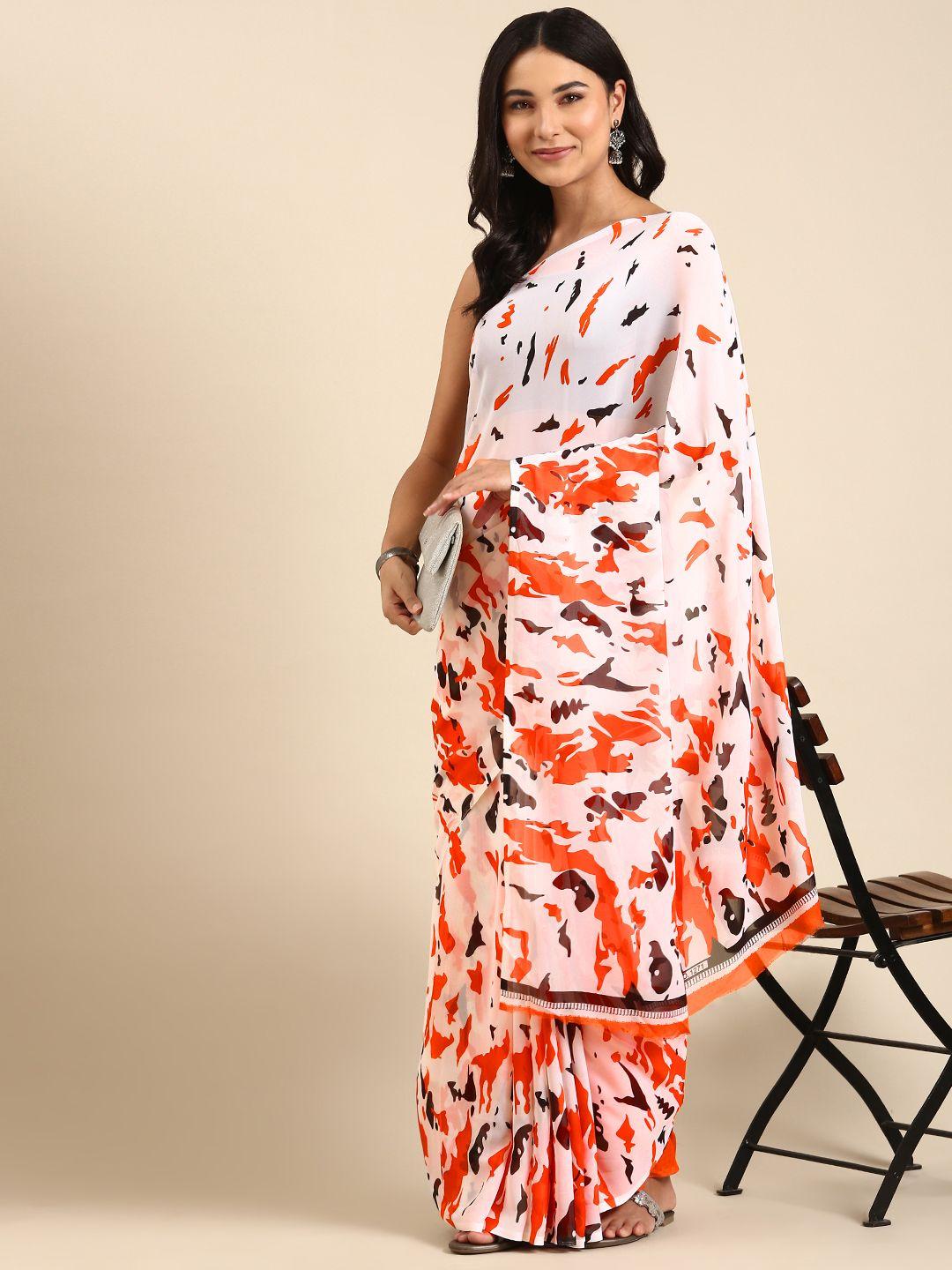 here&now abstract printed saree