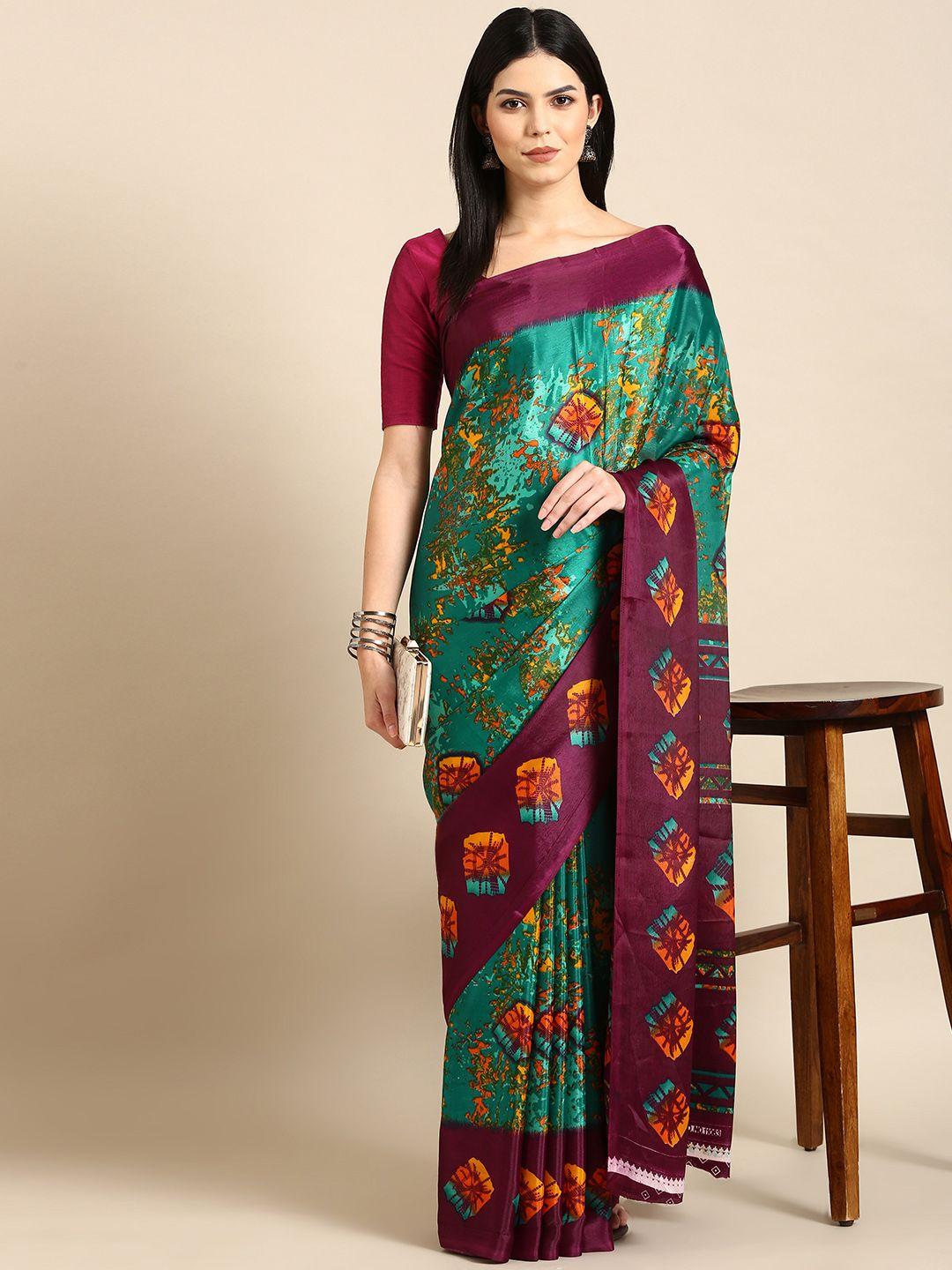 here&now abstract printed saree