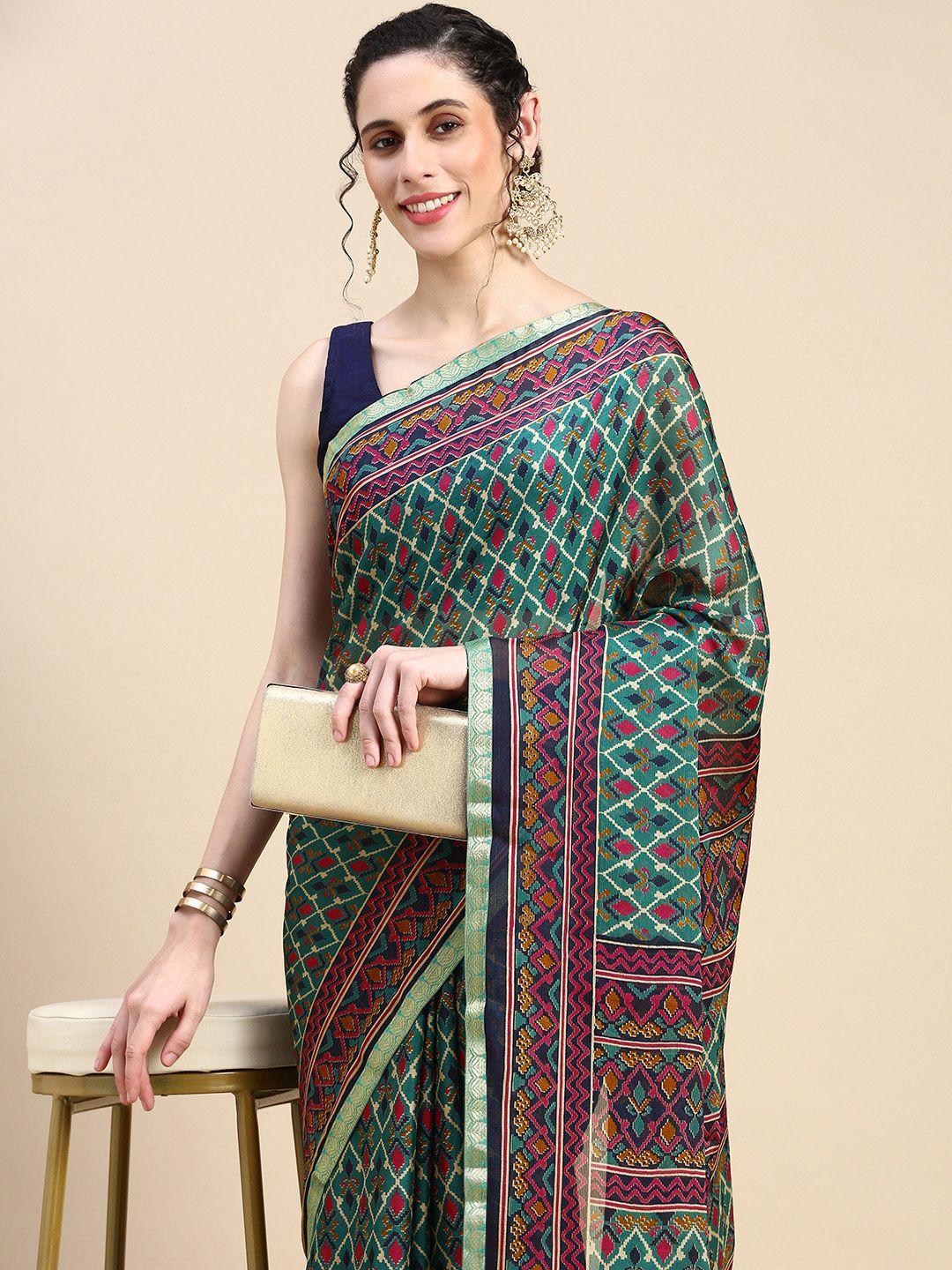 here&now abstract printed saree