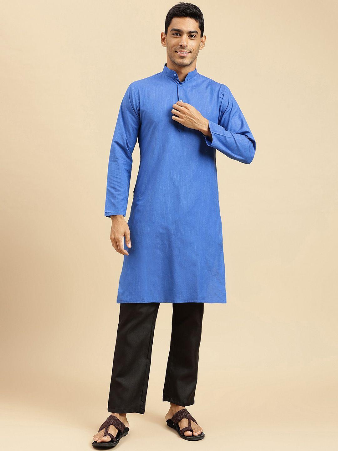 here&now band collar cotton straight kurta