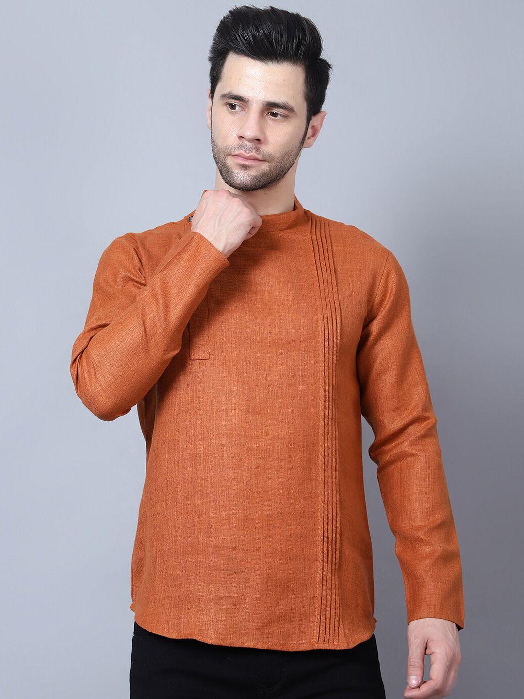 here&now band collar long sleeves regular kurta