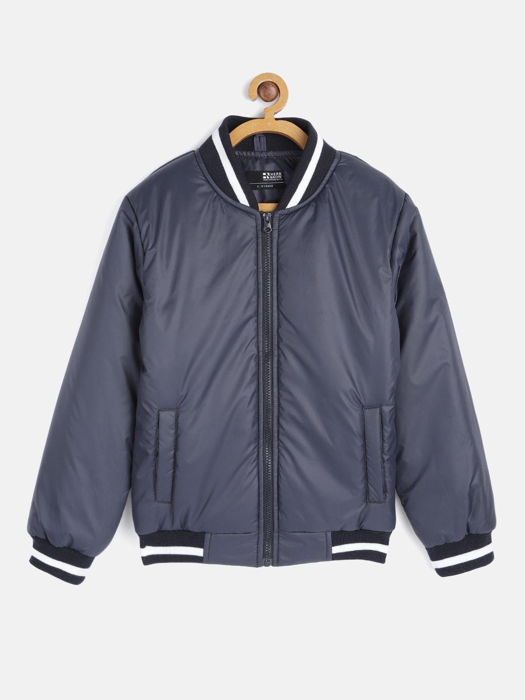 here&now boys navy blue bomber jacket