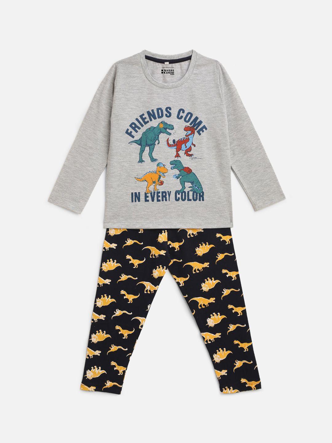 here&now boys printed night suit