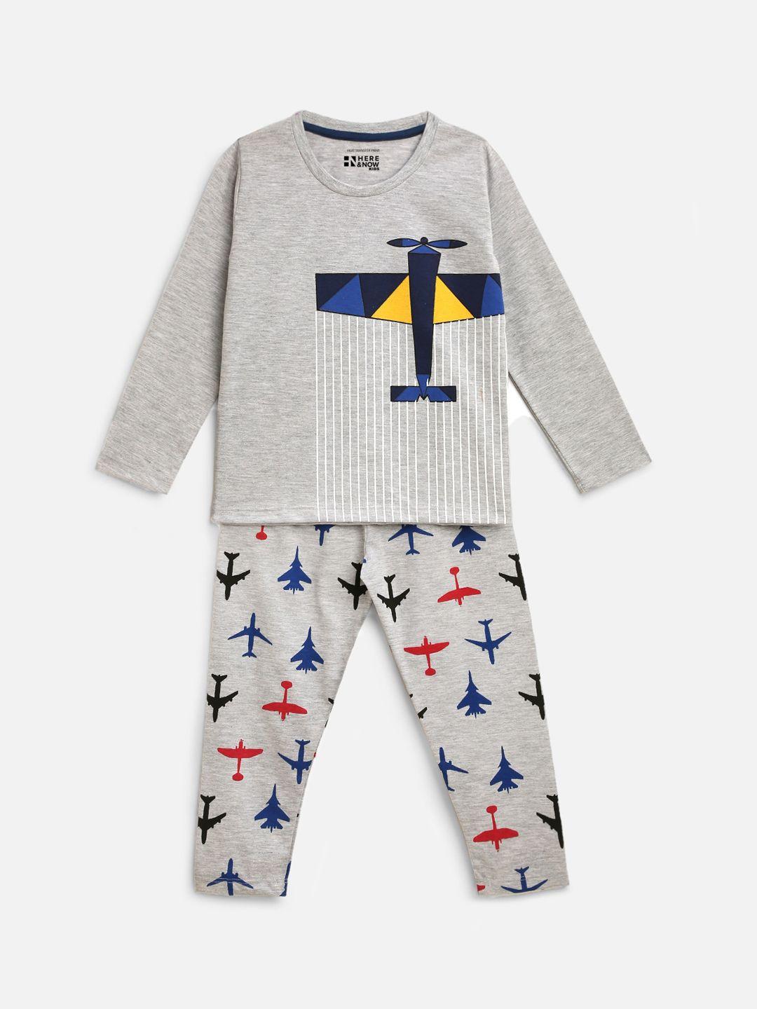 here&now boys printed night suit