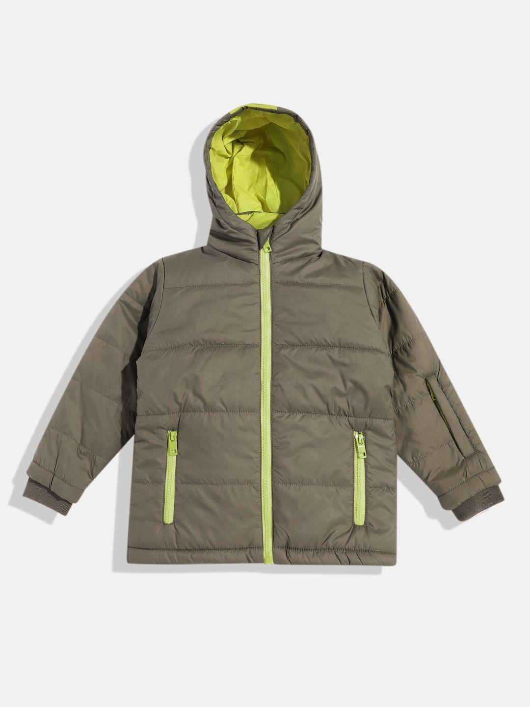 here&now boys solid hooded puffer jacket