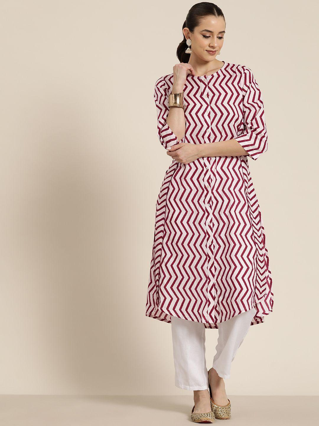 here&now chevron printed kurta