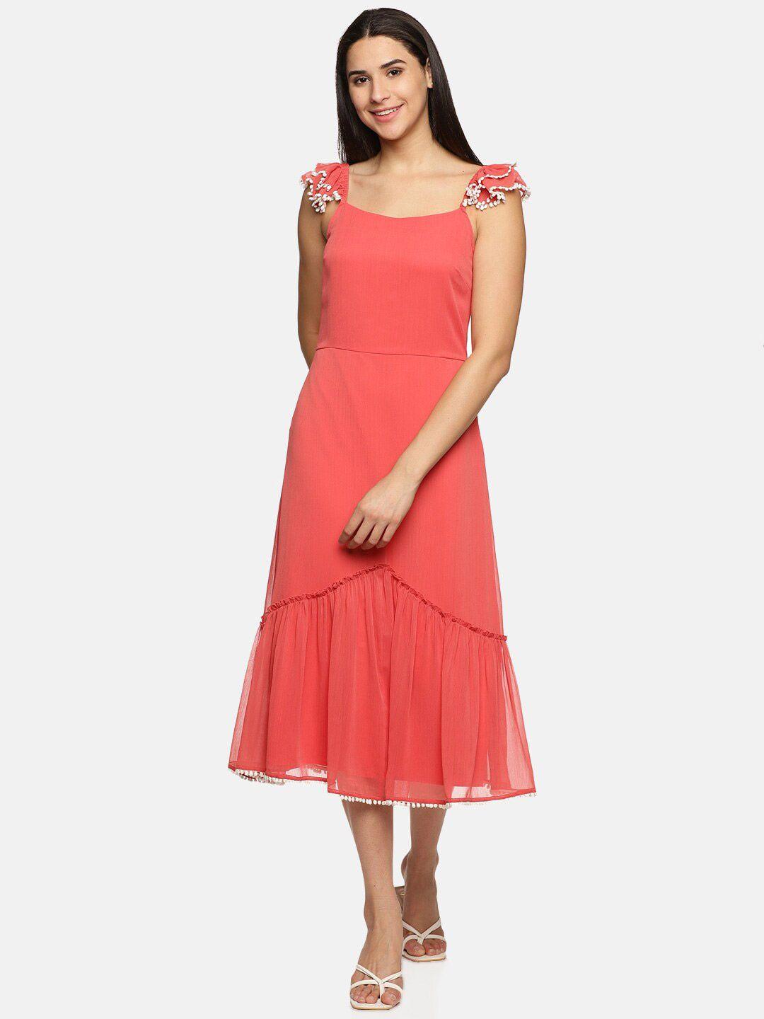 here&now chiffon a-line midi dress